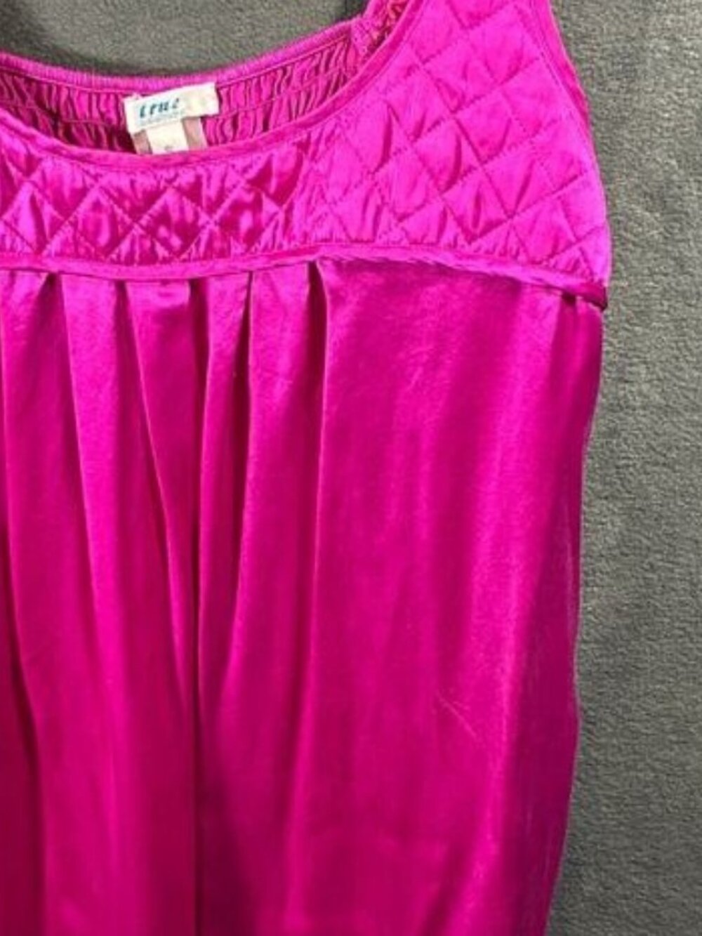 women silk babydoll slip mini‎ dress small pink quilted barbiecore fairy 70s